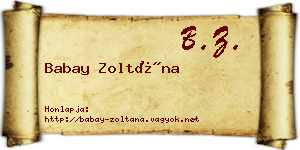 Babay Zoltána névjegykártya